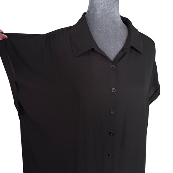 Torrid Womens Black Button-Down Tunic Top Size 0X NWT - Picture 3 of 6